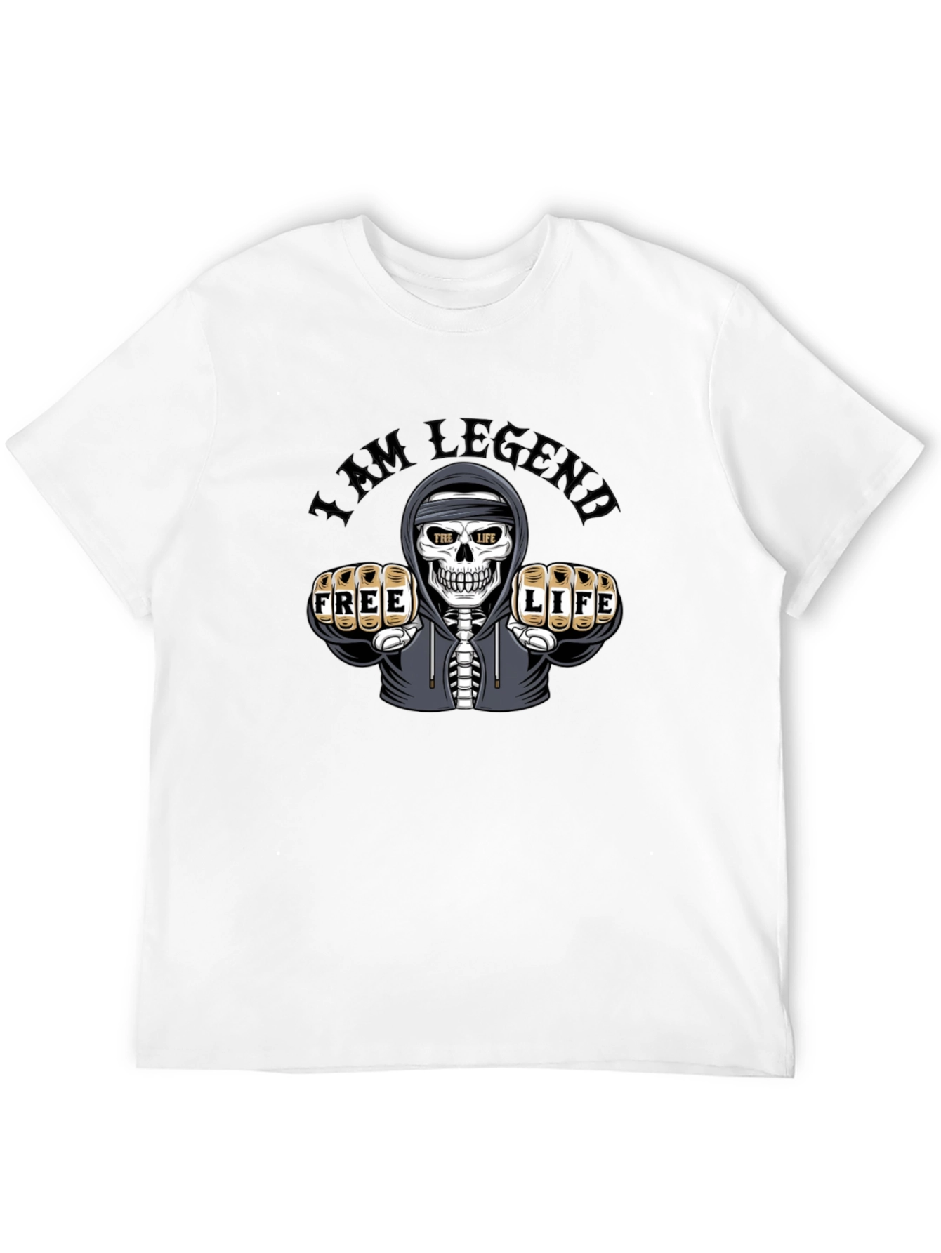 I am Legend Skull Graphic Print Black T-Shirt