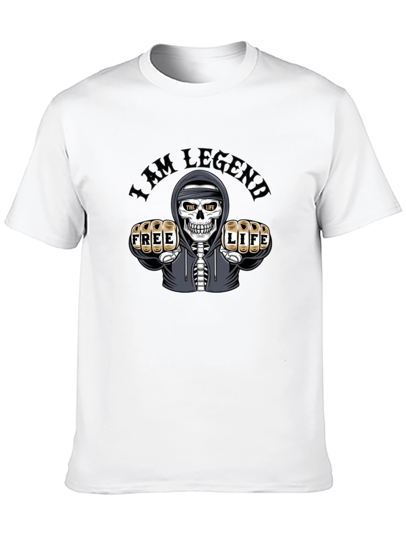 I am Legend Skull Graphic Print Black T-Shirt