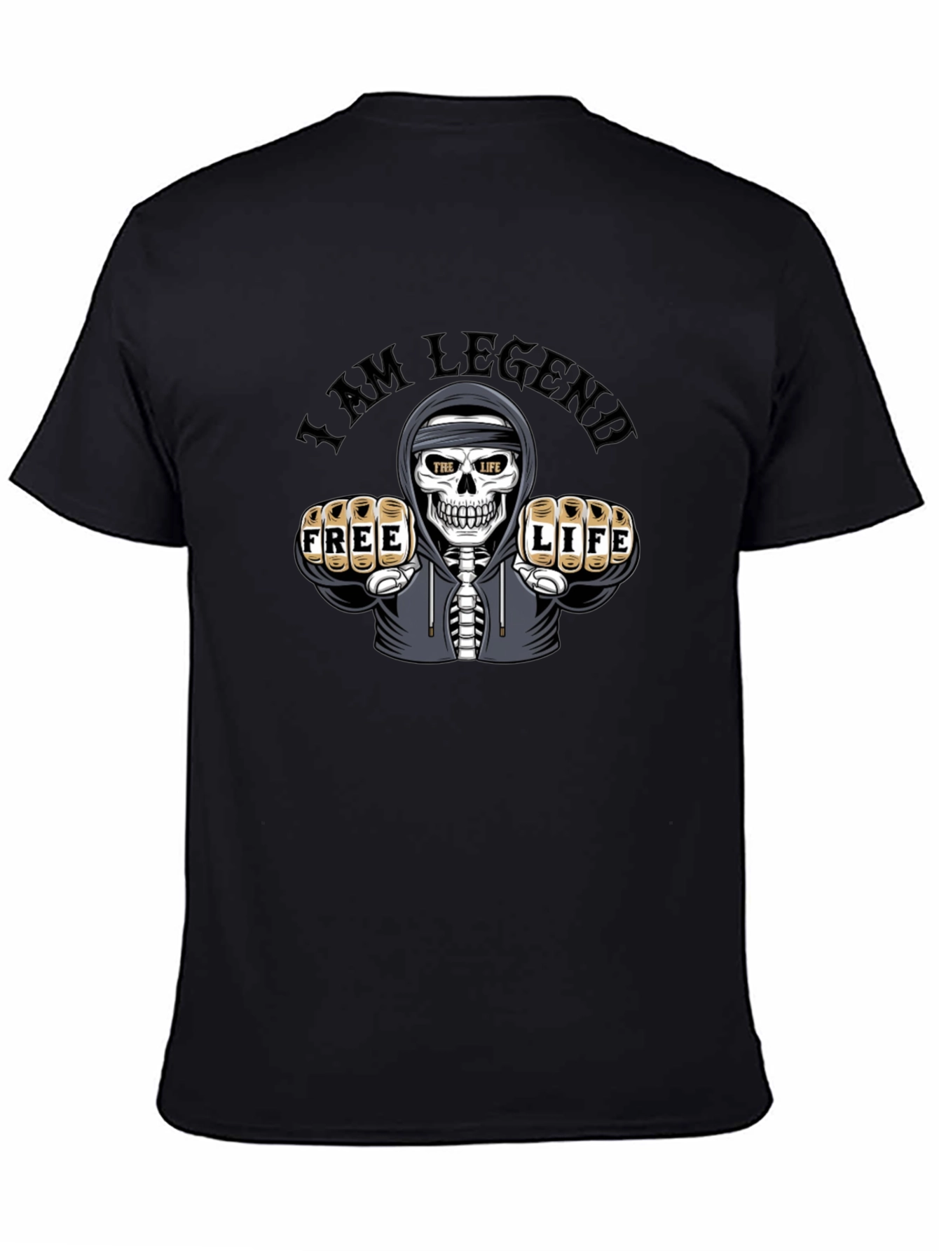 I am Legend Skull Graphic Print Black T-Shirt