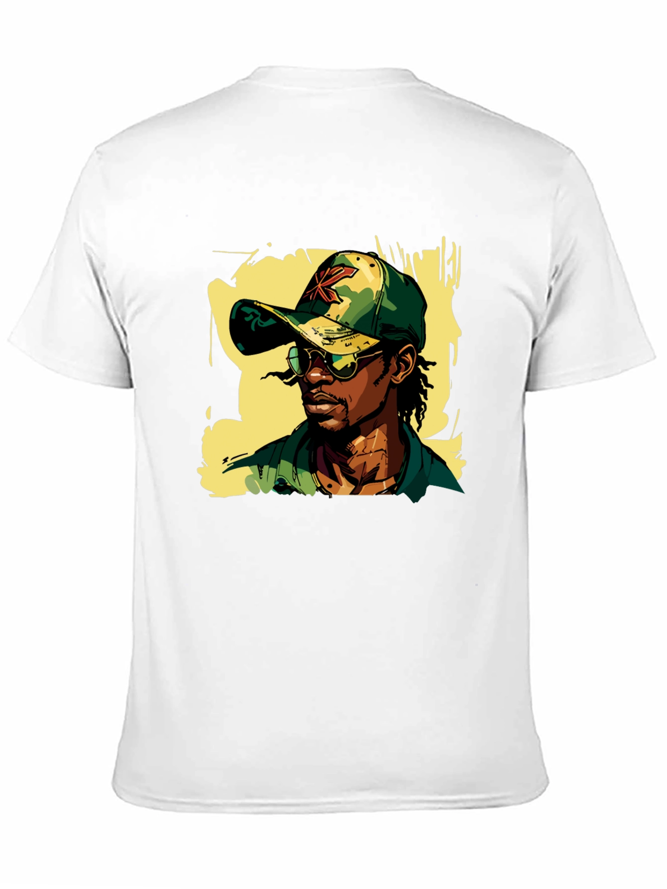 Cool Camo Cap Graphic Black T-Shirt