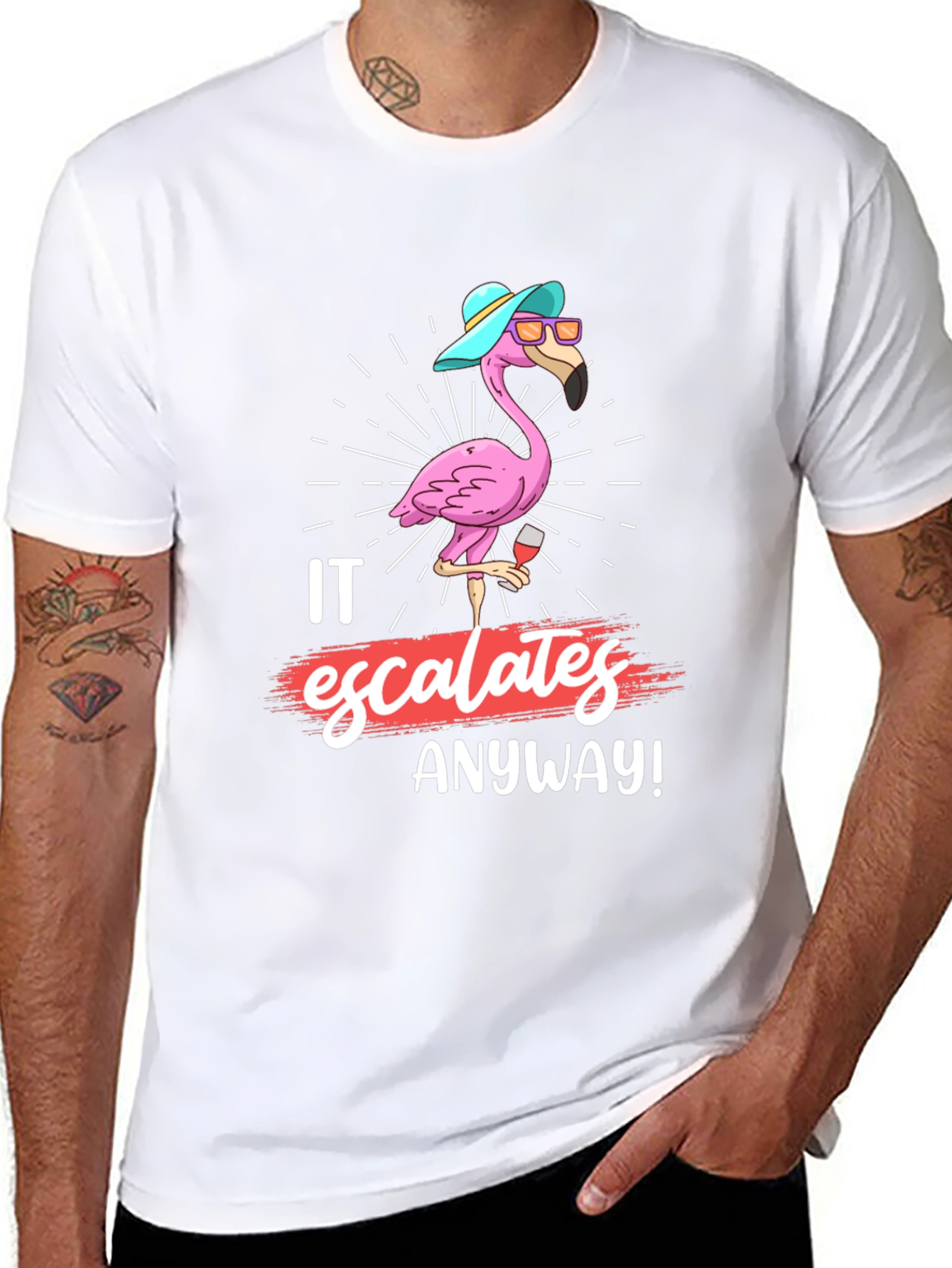 Funny Flamingo It Escalates Anyway T-Shirt
