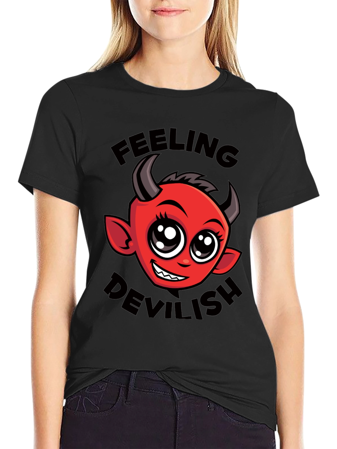 Feeling Devilish T-Shirt - Cute Cartoon Devil