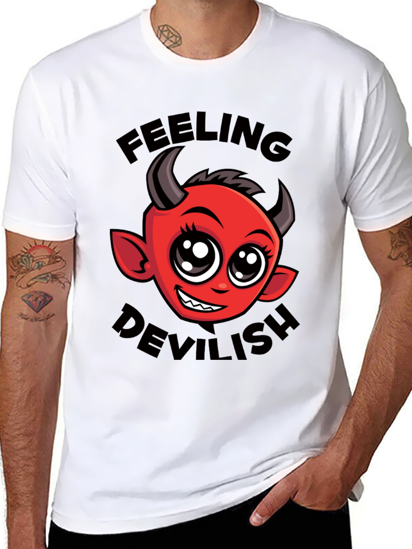 Feeling Devilish T-Shirt - Cute Cartoon Devil