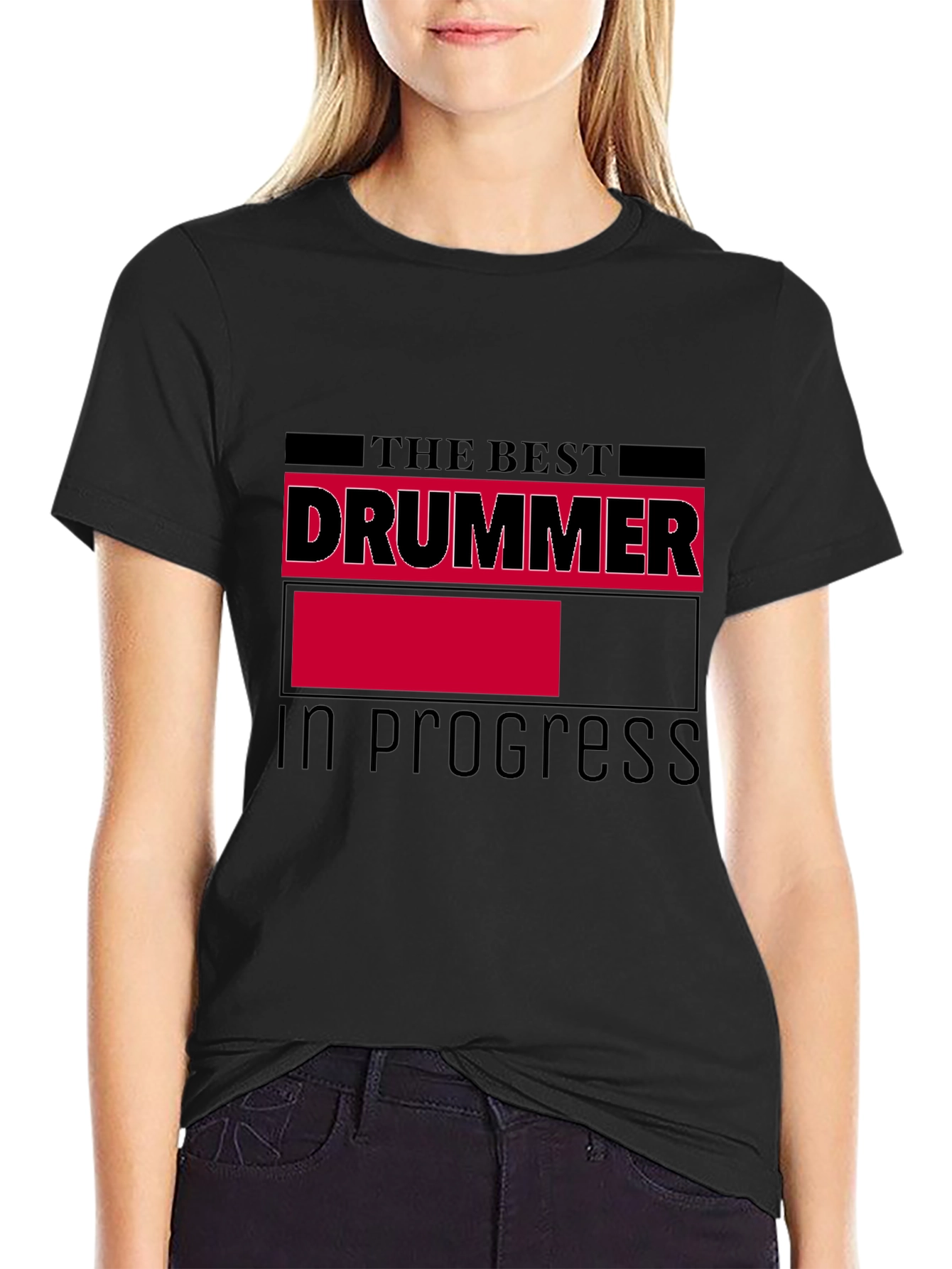 Best Drummer in Progress Black Graphic Tee