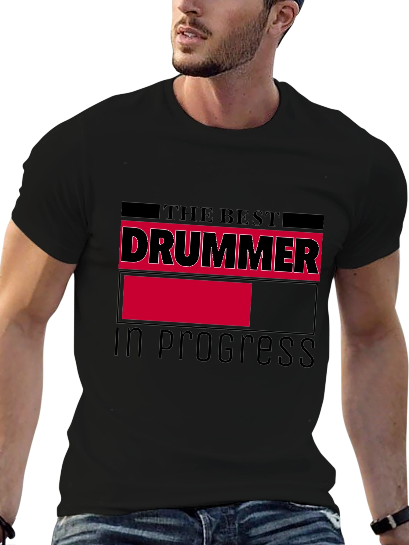 Best Drummer in Progress Black Graphic Tee