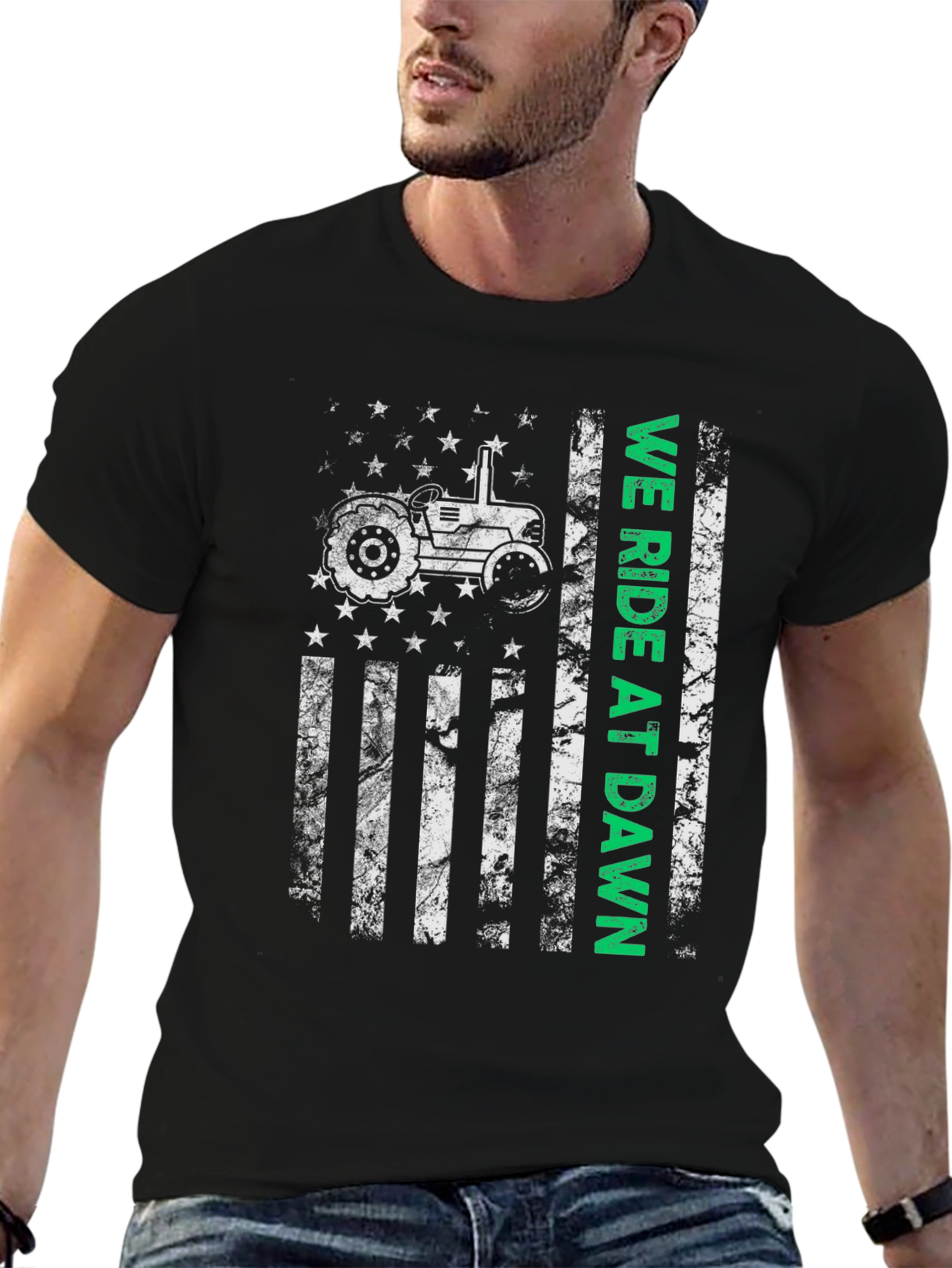 We Ride at Dawn Tractor Graphic T-Shirt