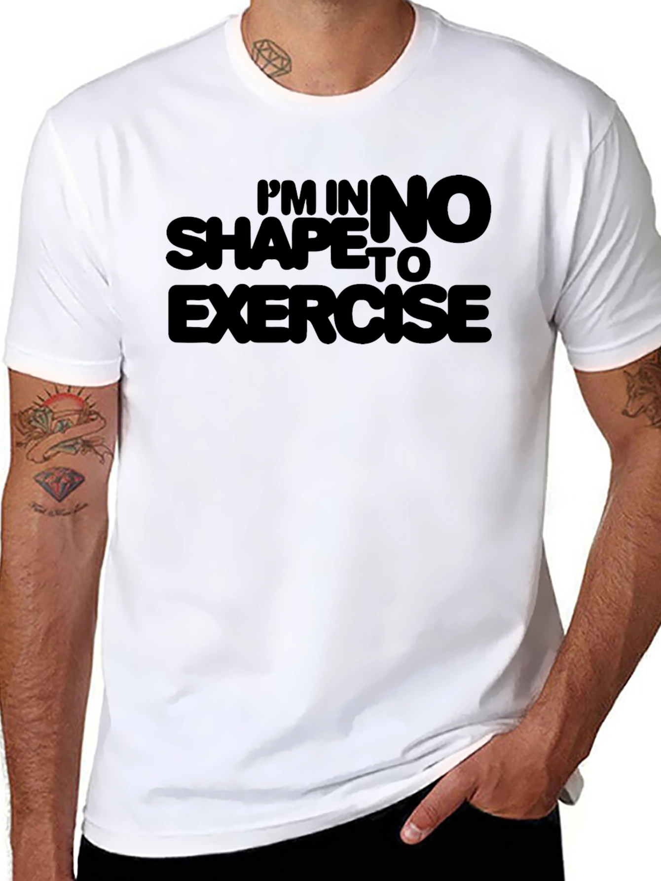 Funny No Shape To Exercise Black T-Shirt