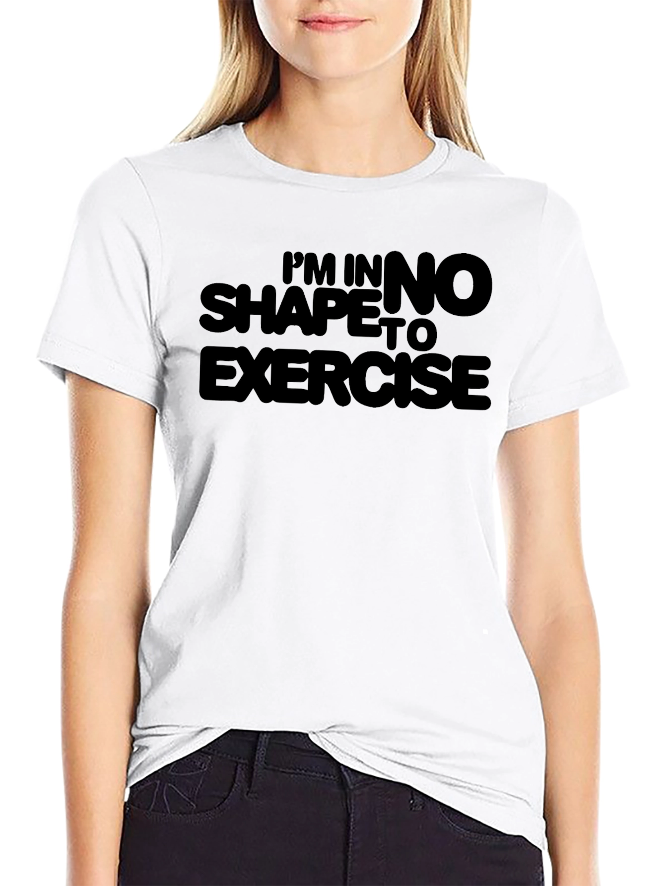 Funny No Shape To Exercise Black T-Shirt