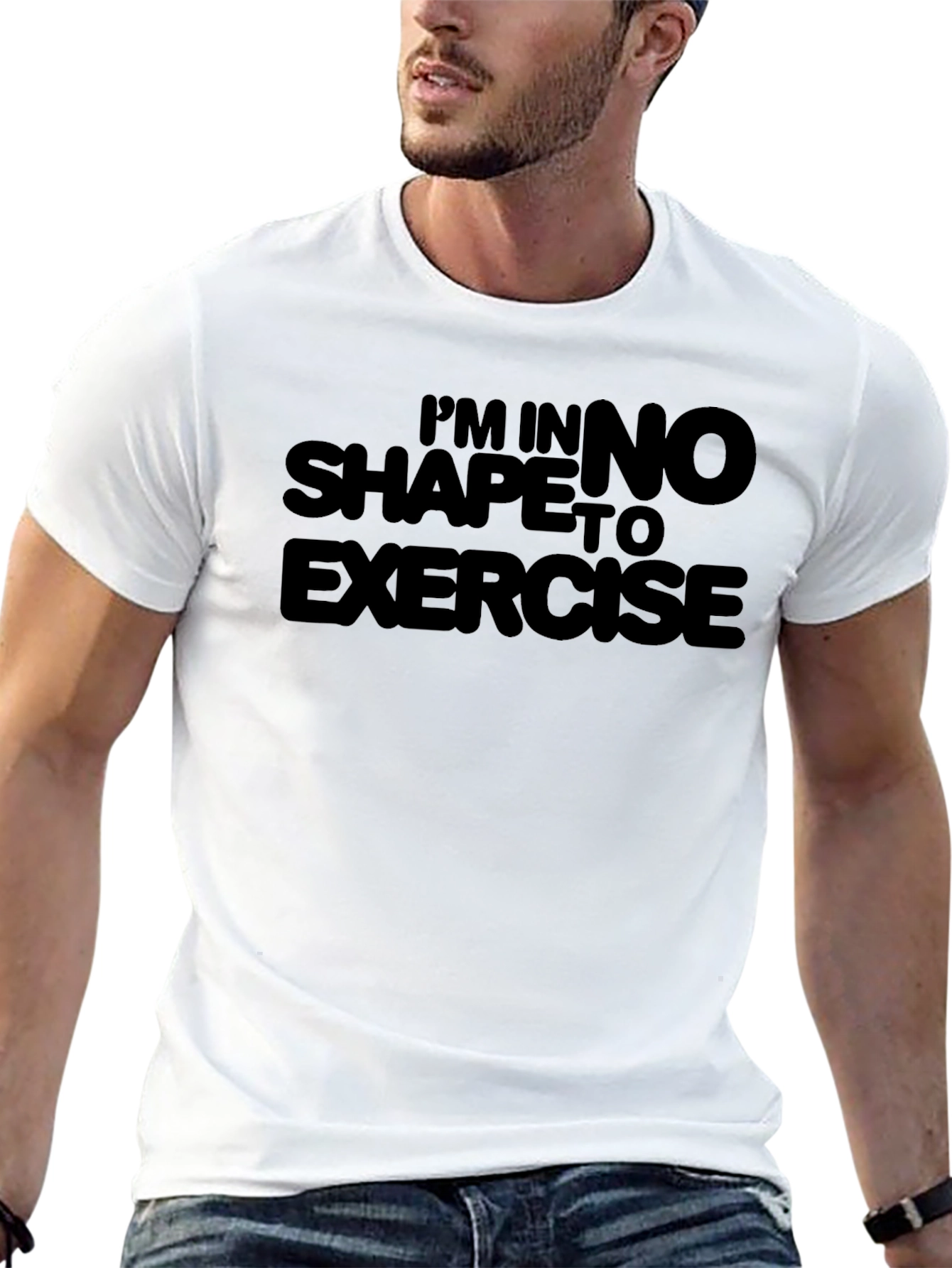 Funny No Shape To Exercise Black T-Shirt