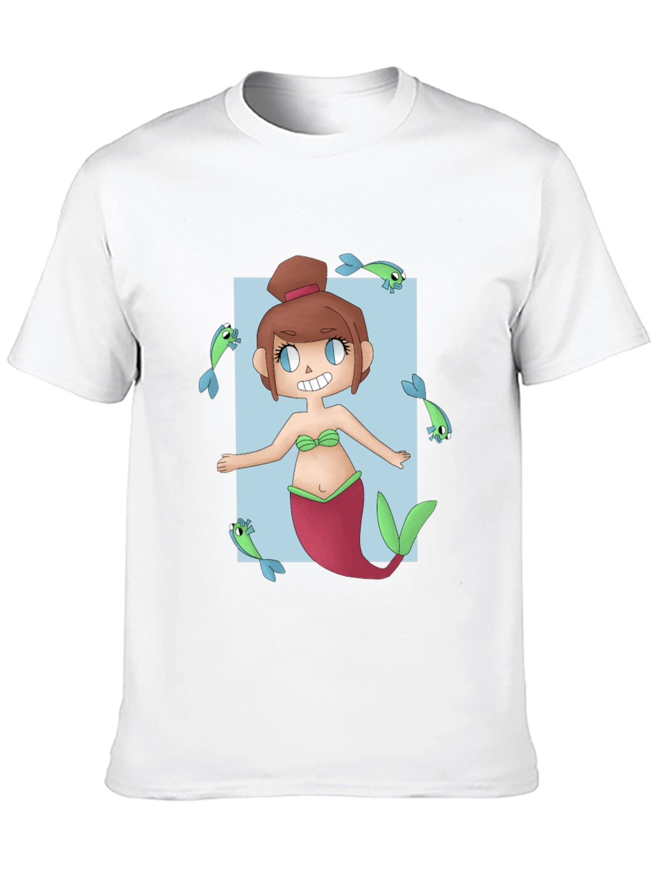 Mermaid Graphic Tee - Unique Cartoon Design