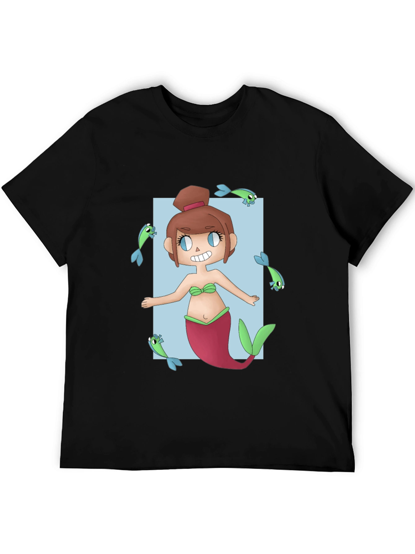 Mermaid Graphic Tee - Unique Cartoon Design