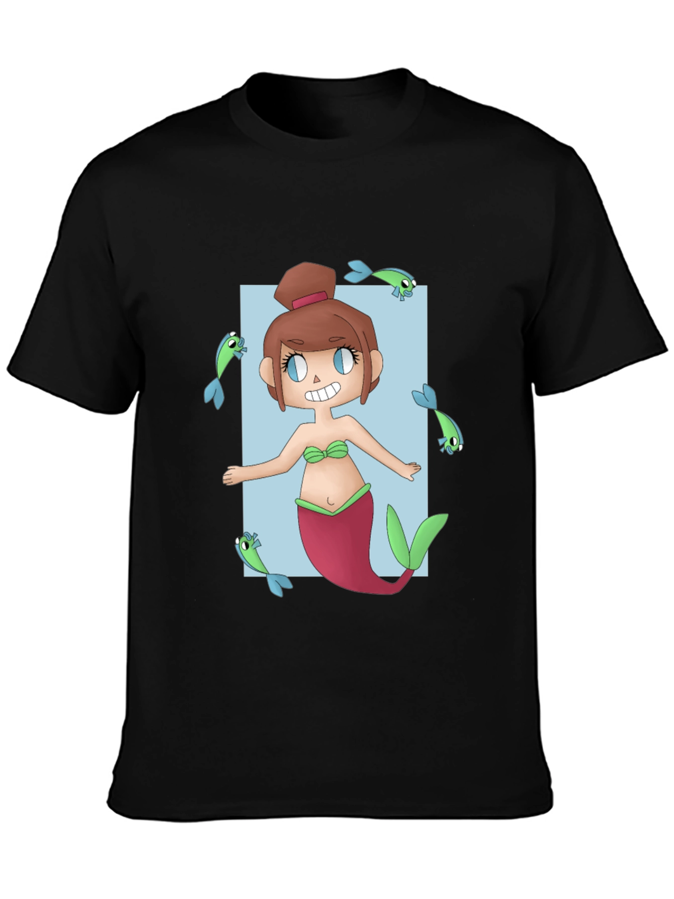 Mermaid Graphic Tee - Unique Cartoon Design