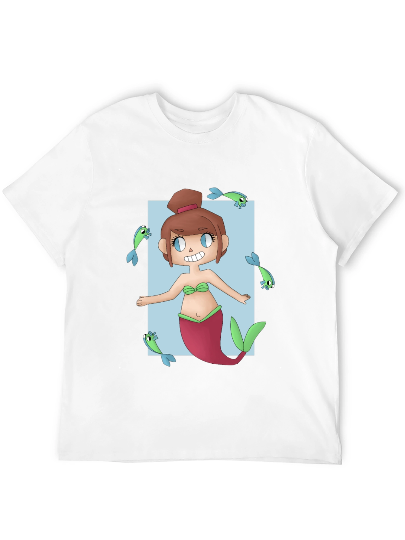 Mermaid Graphic Tee - Unique Cartoon Design