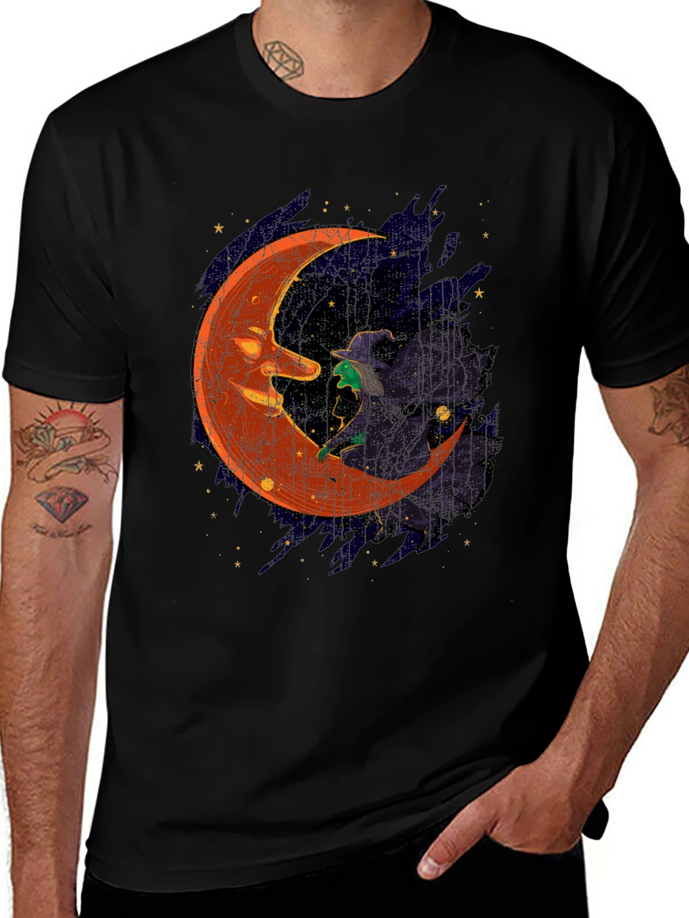 Halloween Witch Moon Graphic T-Shirt