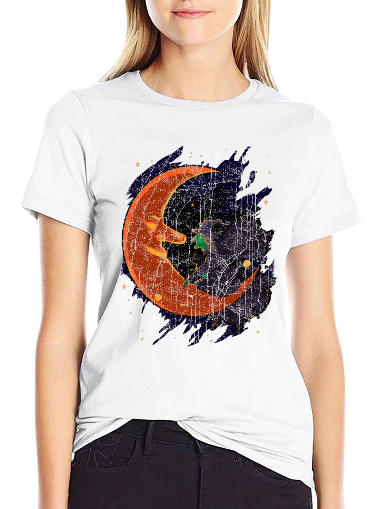 Halloween Witch Moon Graphic T-Shirt