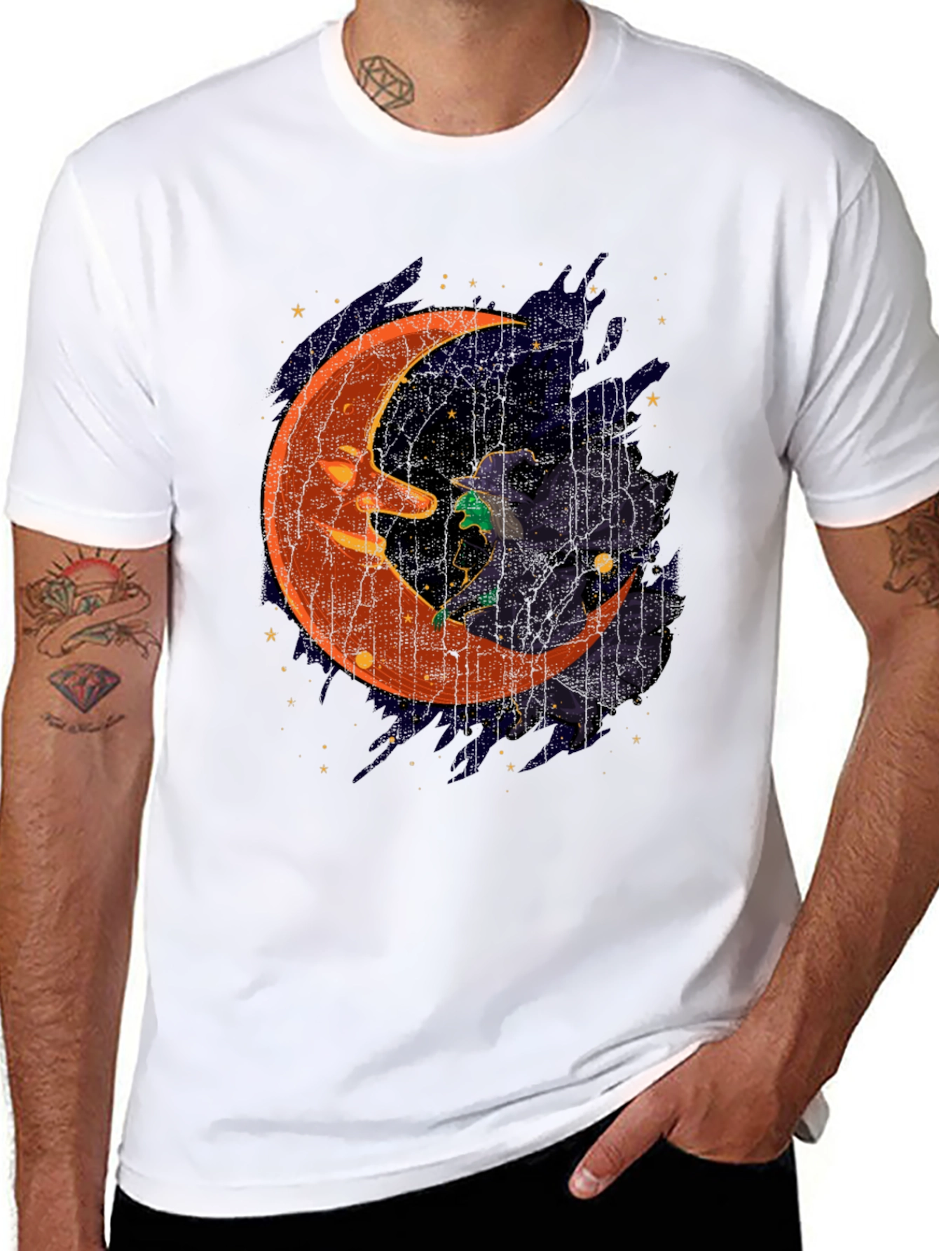 Halloween Witch Moon Graphic T-Shirt