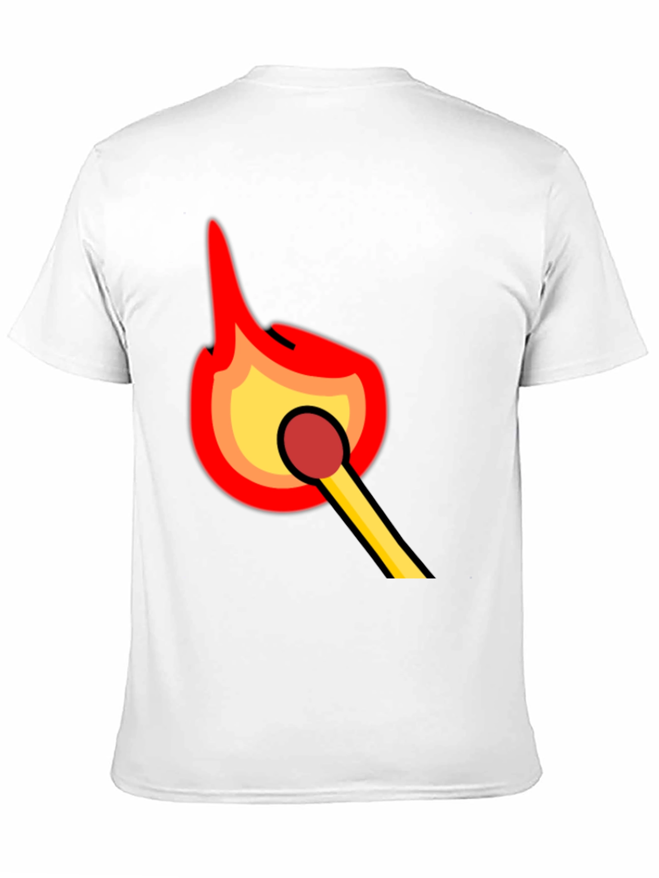 Burning Match Graphic Tee - Bold Black Cotton T-Shirt