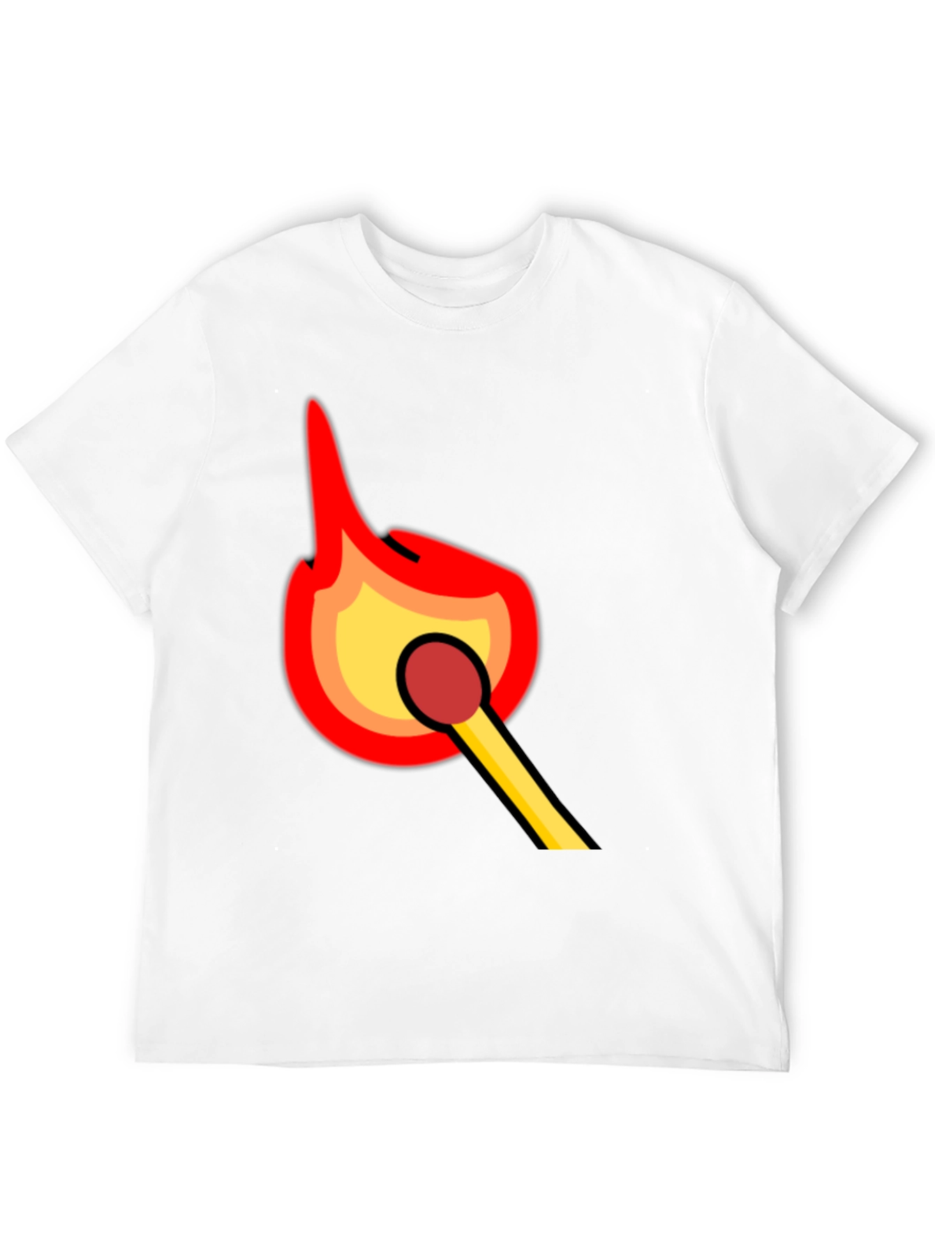 Burning Match Graphic Tee - Bold Black Cotton T-Shirt