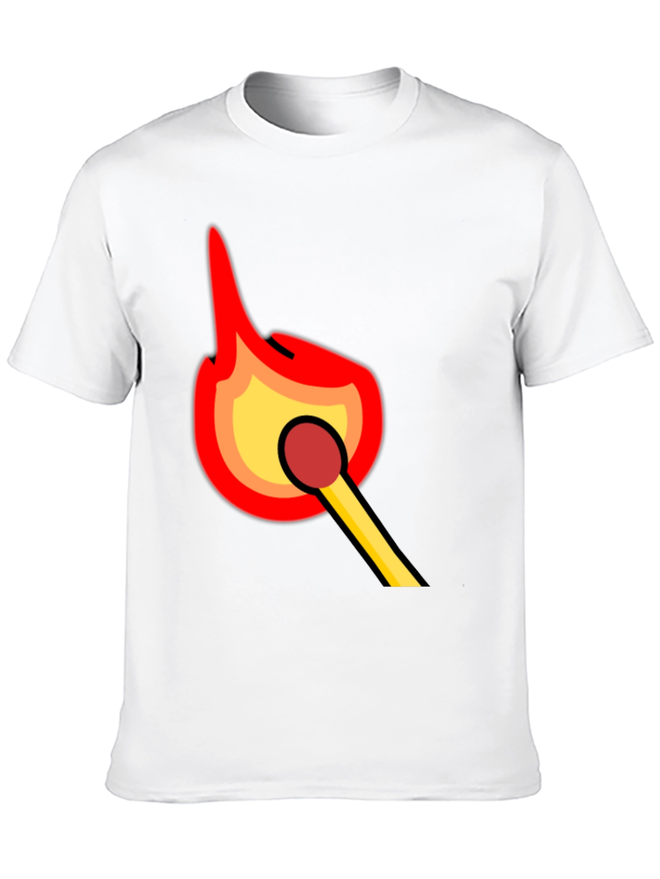 Burning Match Graphic Tee - Bold Black Cotton T-Shirt