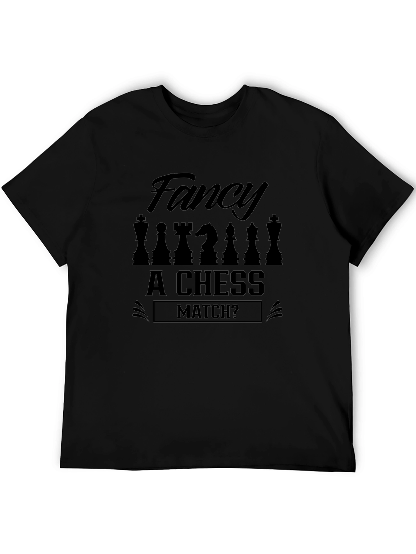 Fancy A Chess Match? Mens Black Graphic Tee