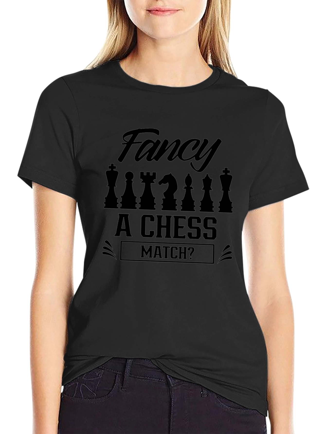 Fancy A Chess Match? Mens Black Graphic Tee