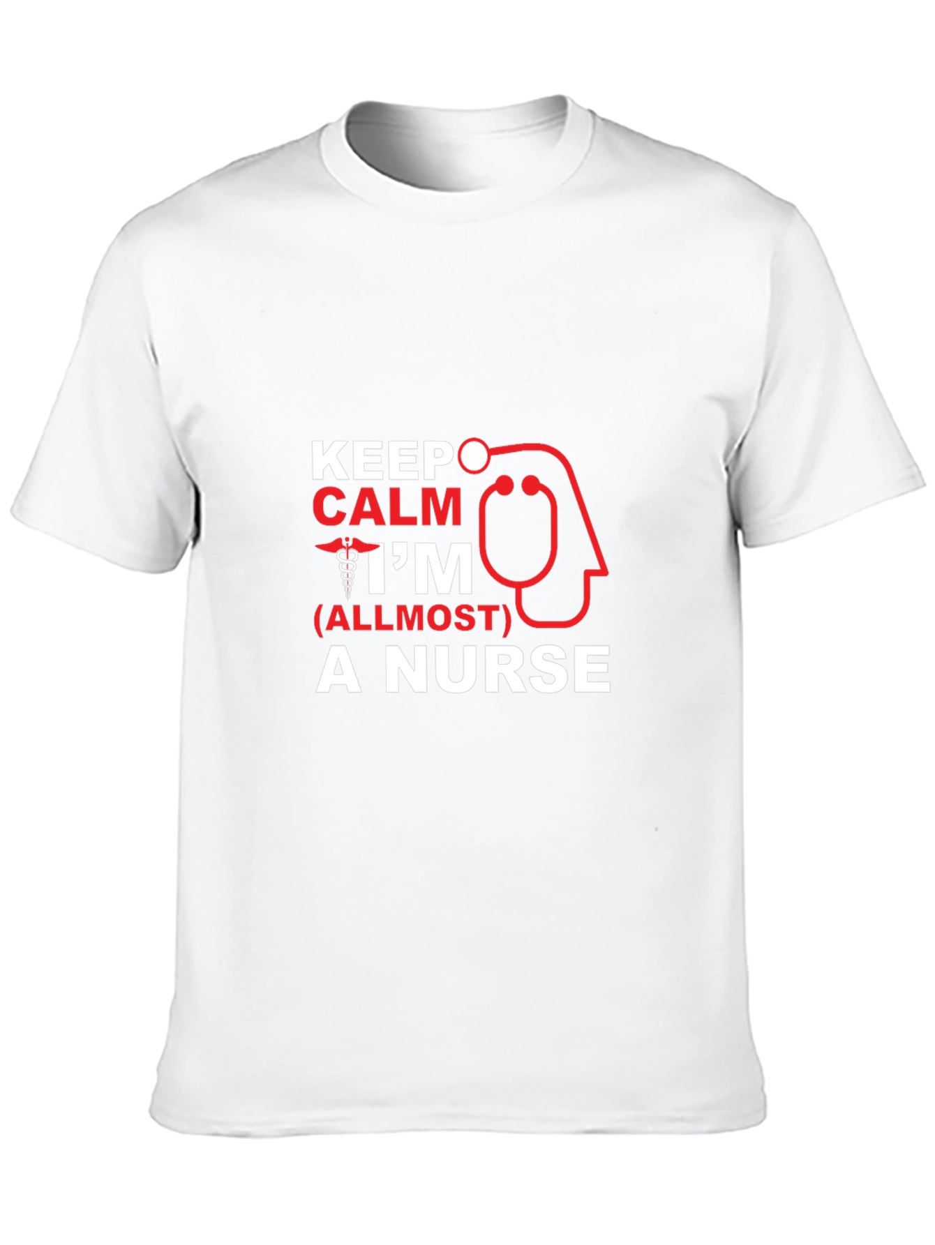 Keep Calm Im (Almost) A Nurse Black T-Shirt
