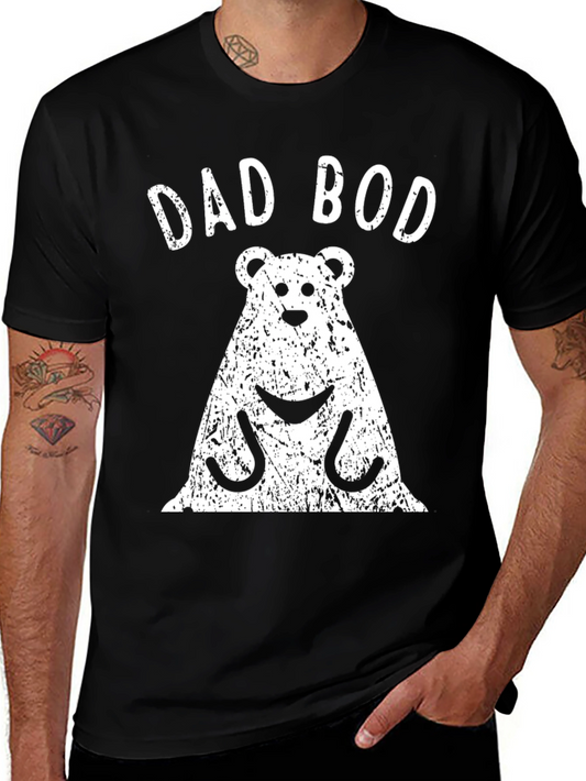 Dad Bod Bear Graphic Tee - Funny Fathers Day Shirt
