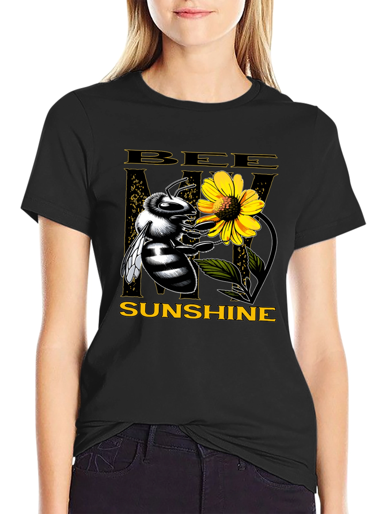 Bee My Sunshine Graphic Tee - Black