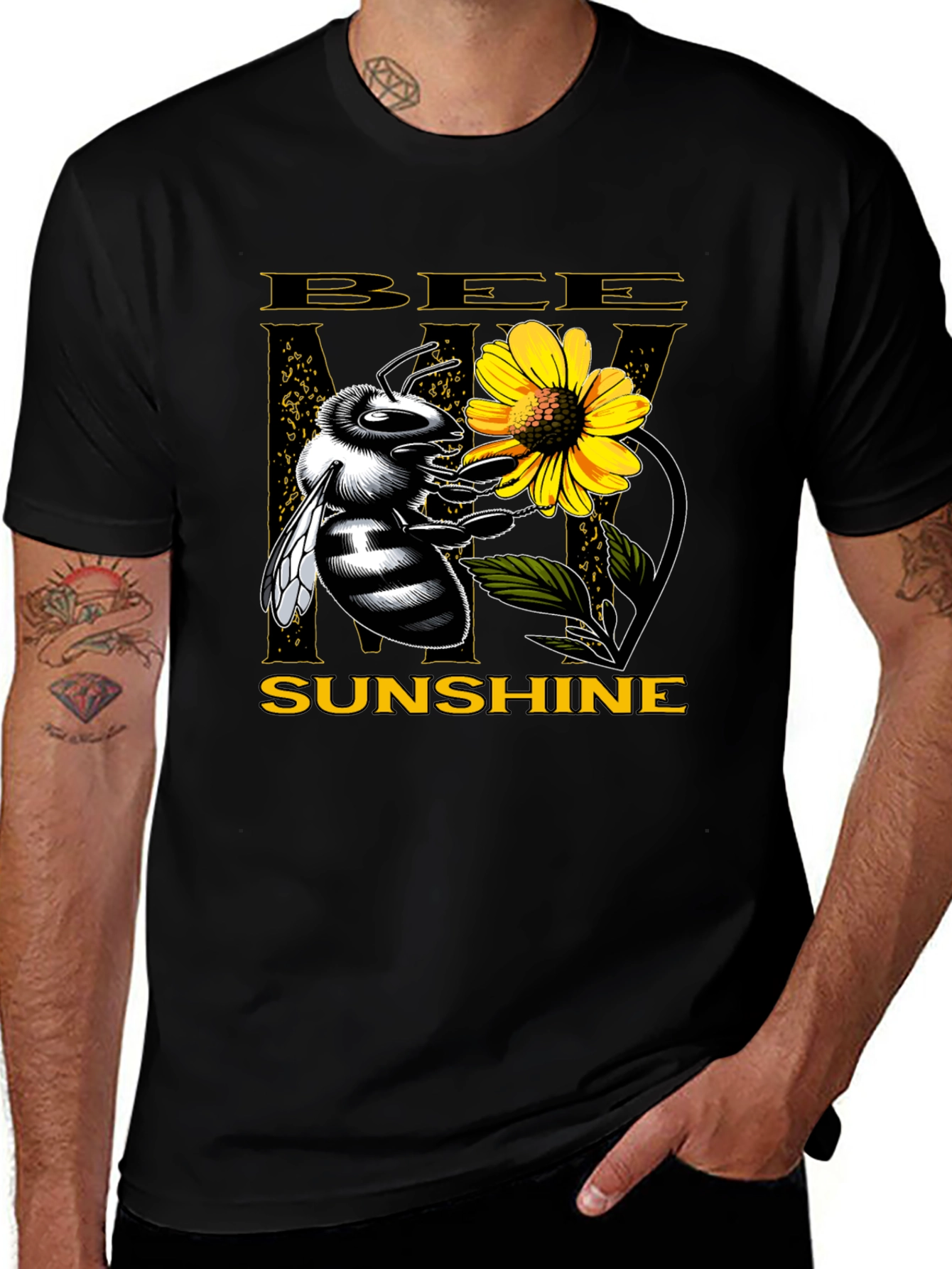 Bee My Sunshine Graphic Tee - Black