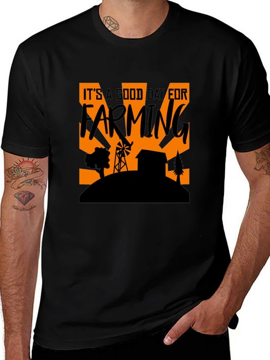 Farming T-Shirt - Good Day for Farming - Black Cotton Tee