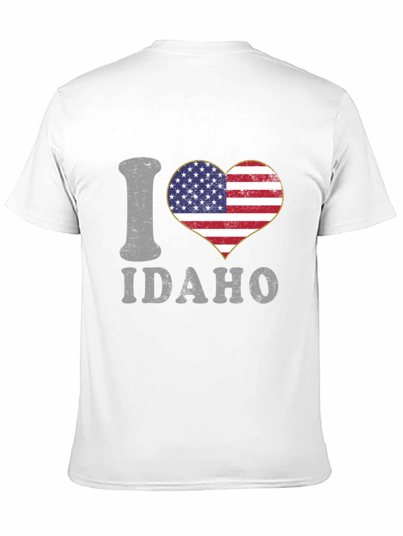 I Heart Idaho Patriotic USA Flag Graphic T-Shirt