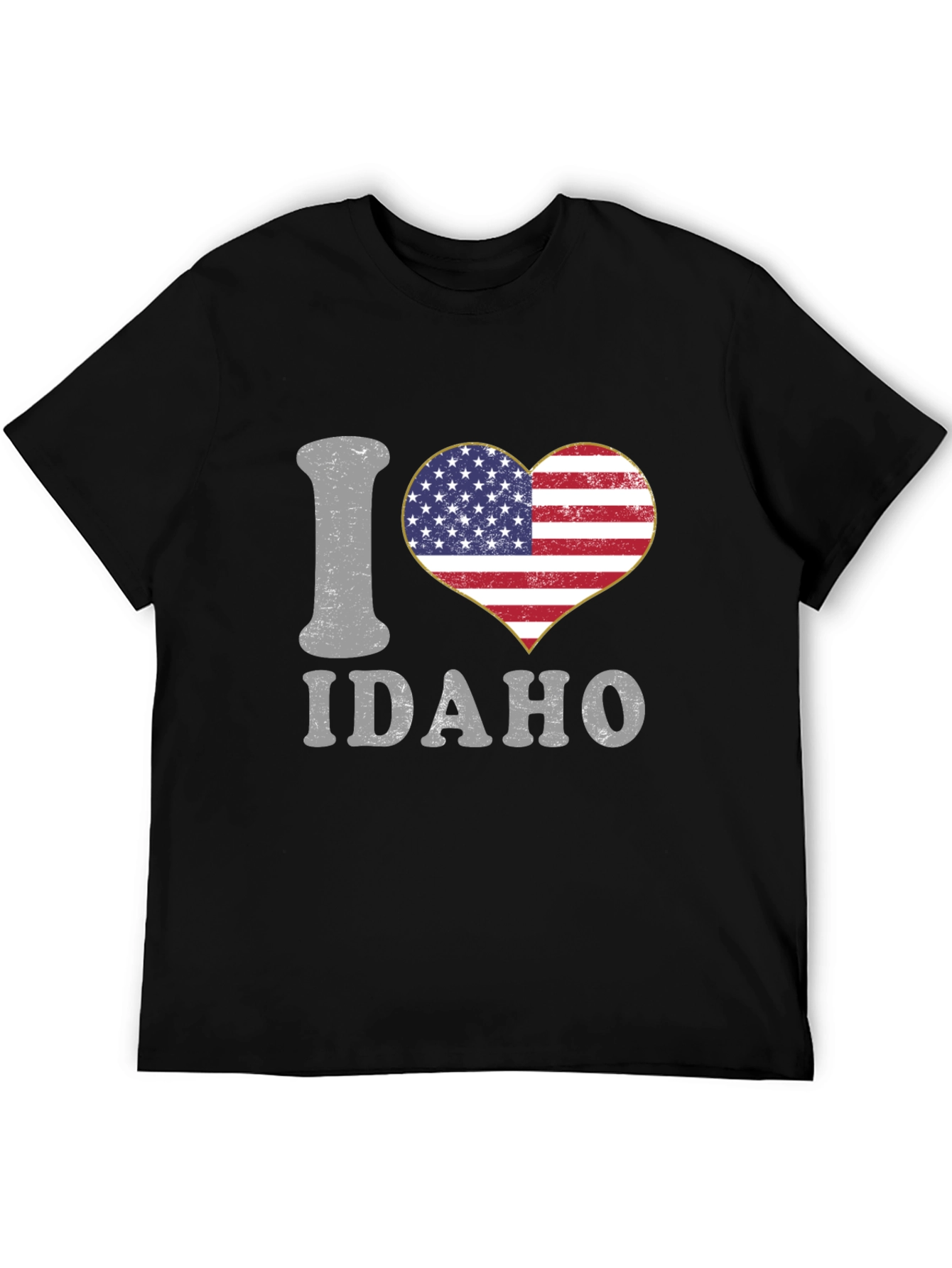 I Heart Idaho Patriotic USA Flag Graphic T-Shirt