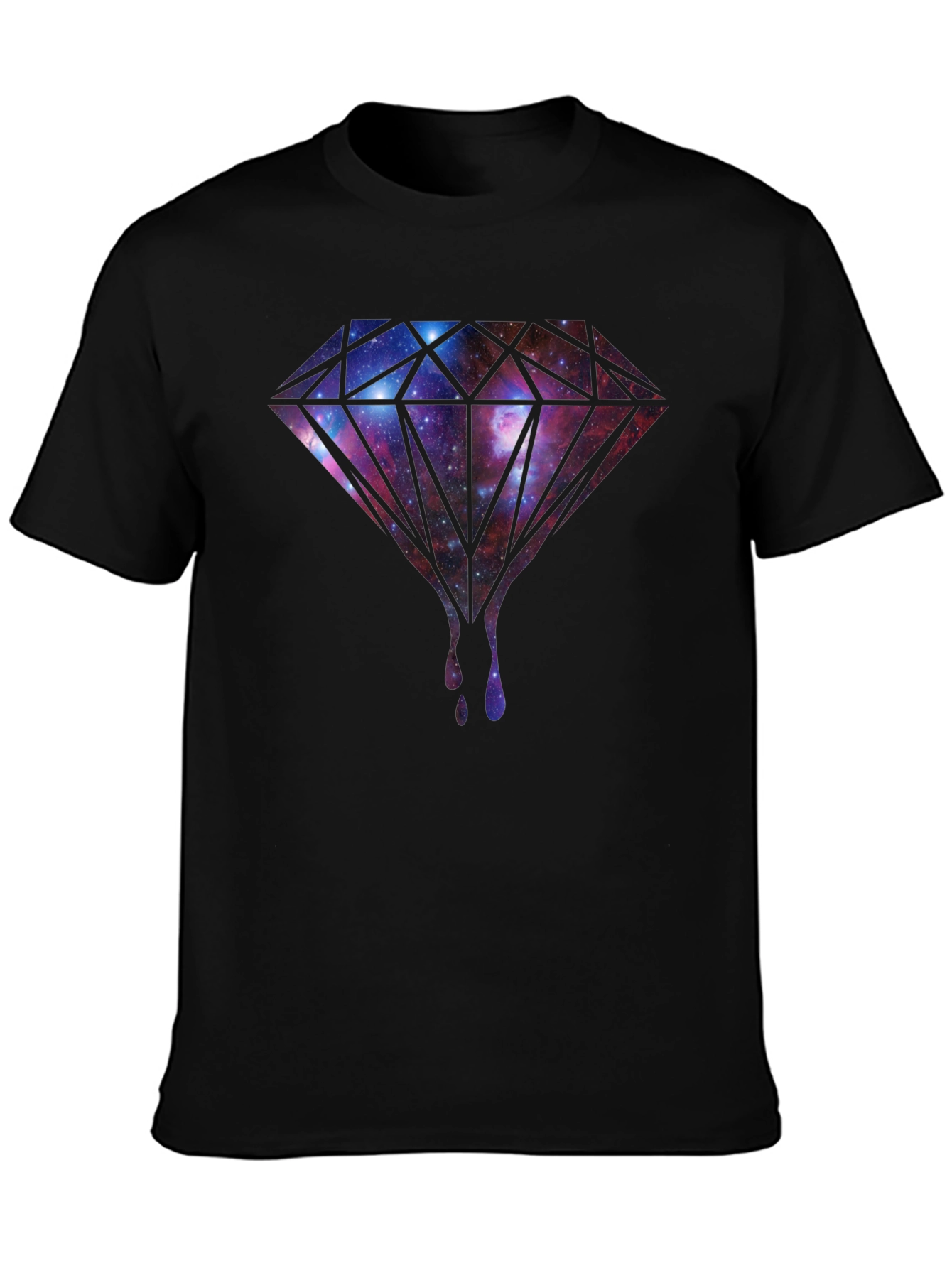 Galaxy Diamond Drip Graphic Tee - Black