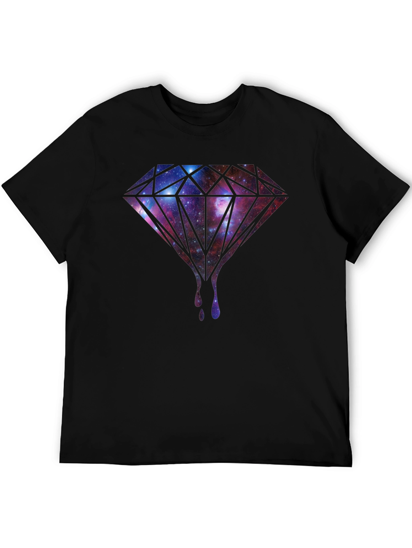 Galaxy Diamond Drip Graphic Tee - Black