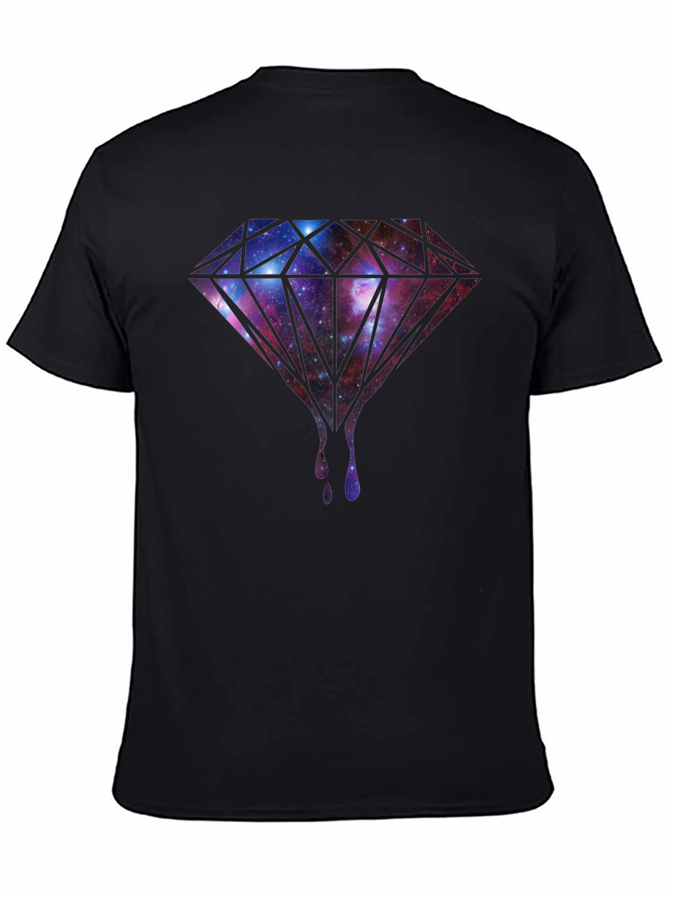 Galaxy Diamond Drip Graphic Tee - Black