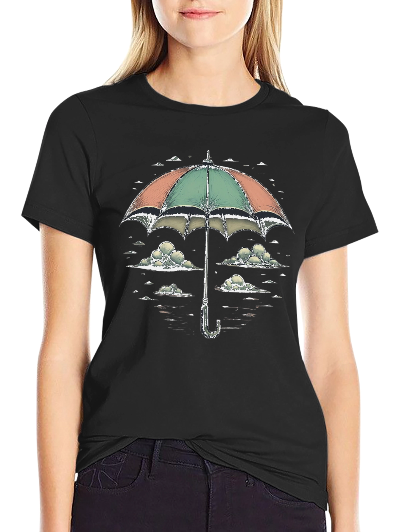 Umbrella & Cloud Graphic Tee