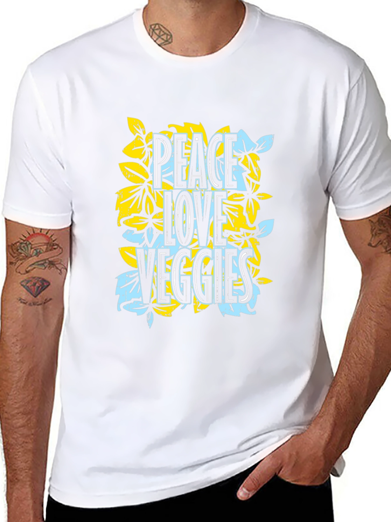 Peace Love Veggies Graphic T-Shirt