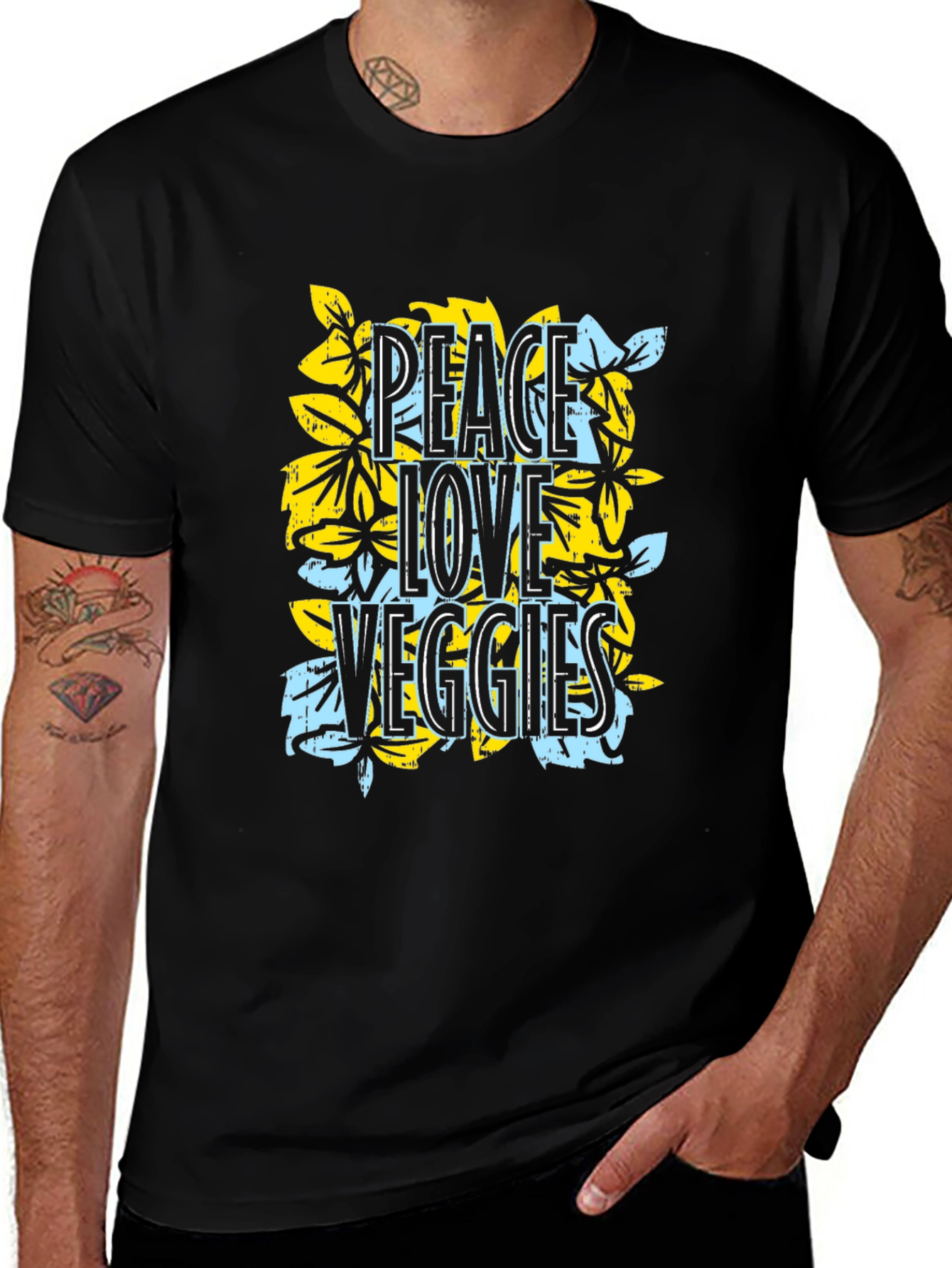 Peace Love Veggies Graphic T-Shirt