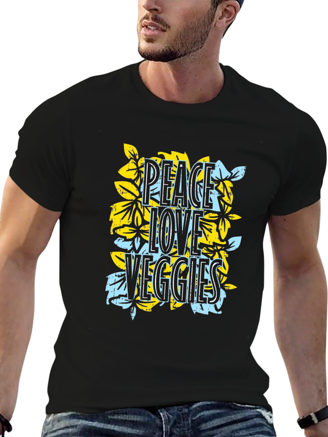 Peace Love Veggies Graphic T-Shirt