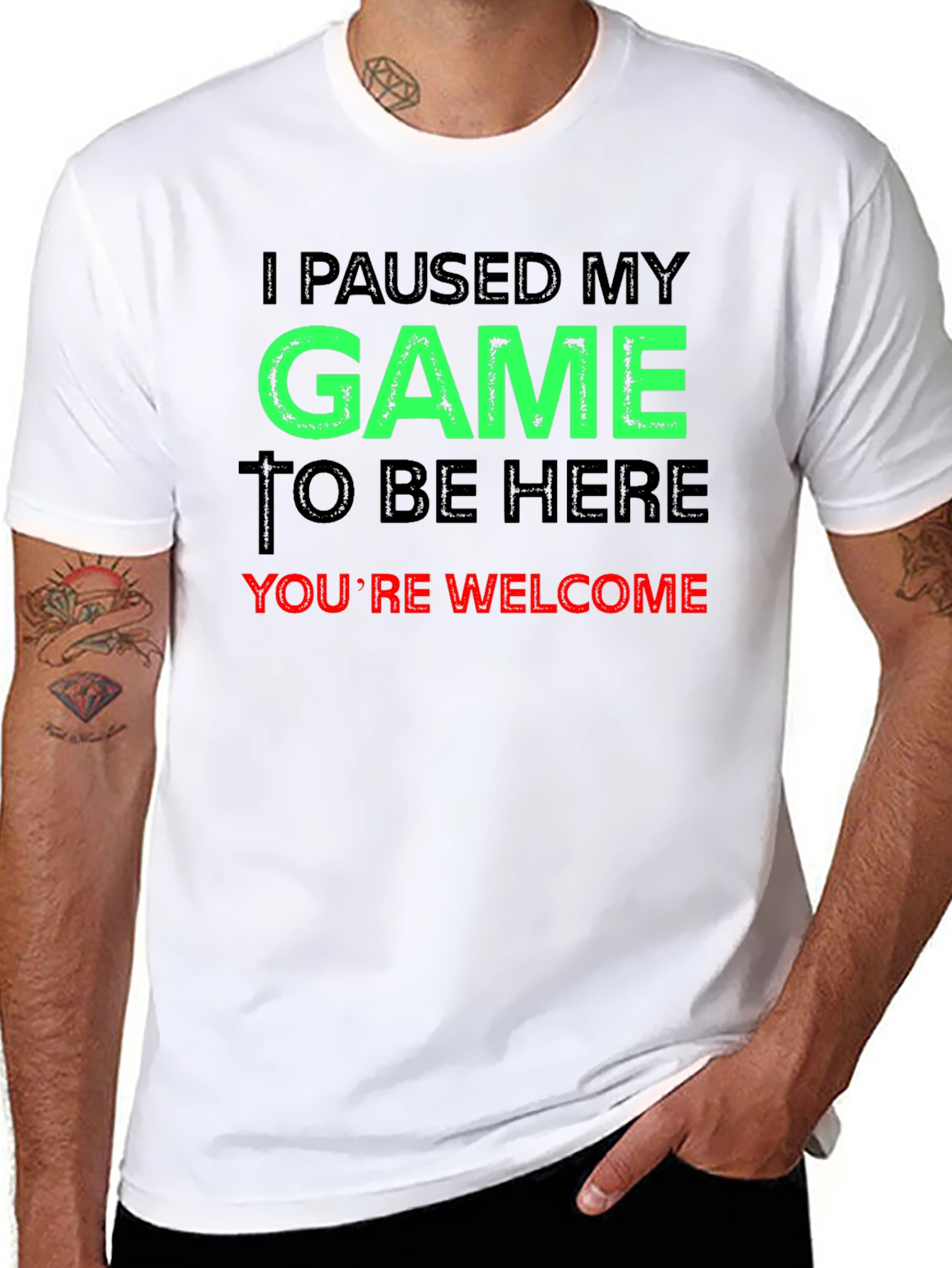 Funny Gamer T-Shirt - I Paused My Game