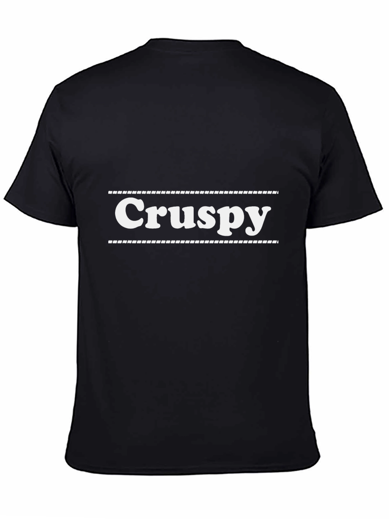 Crispy Graphic Tee - Black Cotton Blend Casual T-Shirt