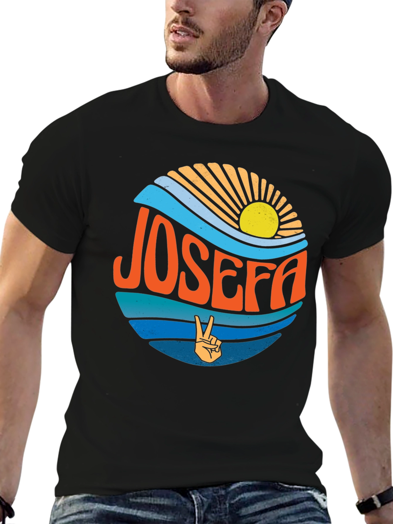 Retro JOSEFA Graphic Tee - Peace & Sunshine