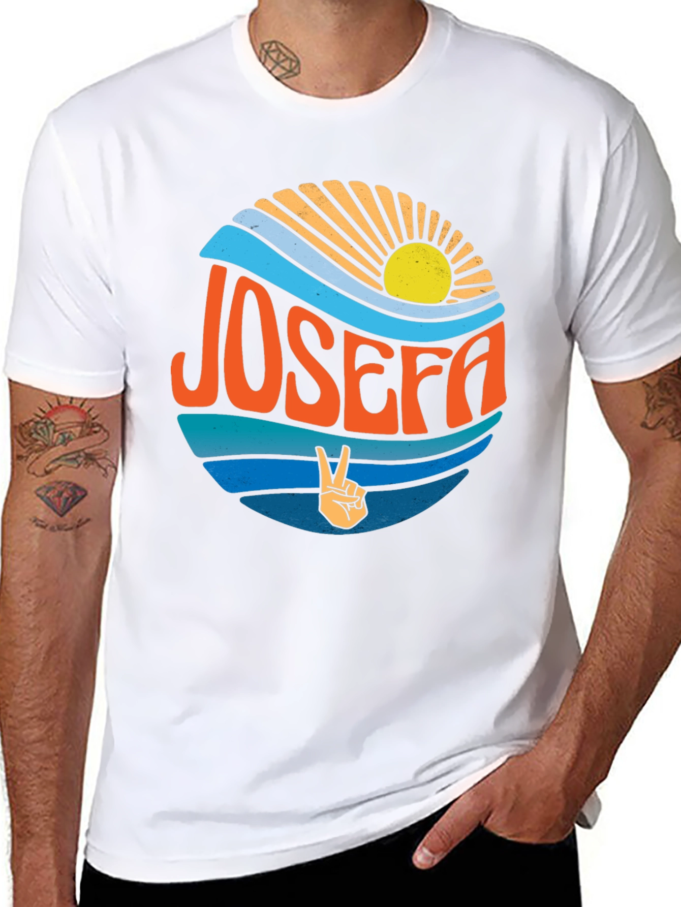 Retro JOSEFA Graphic Tee - Peace & Sunshine
