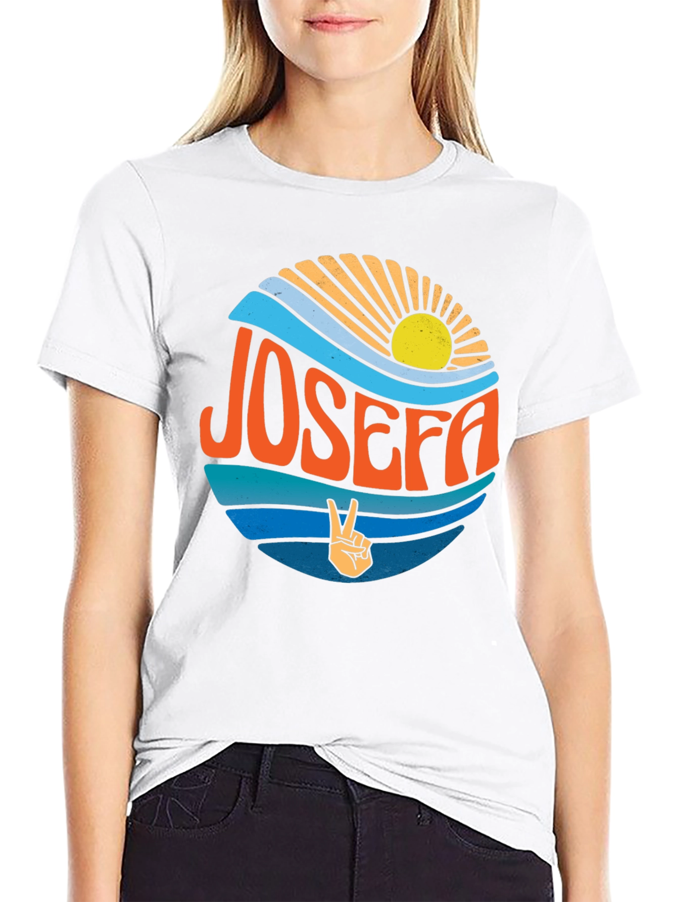 Retro JOSEFA Graphic Tee - Peace & Sunshine