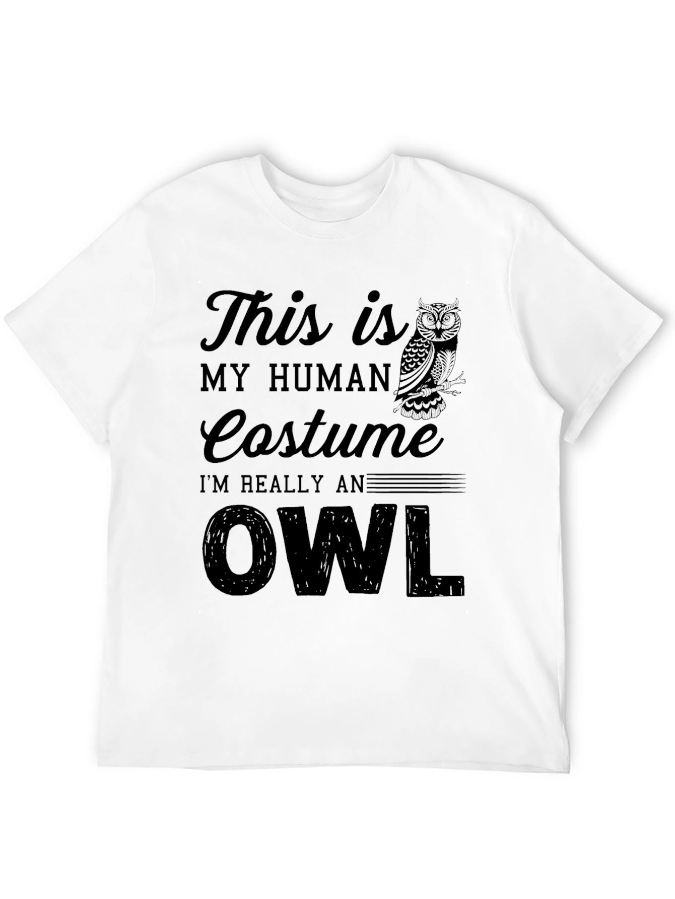 Human Costume Owl Graphic Novelty Tee