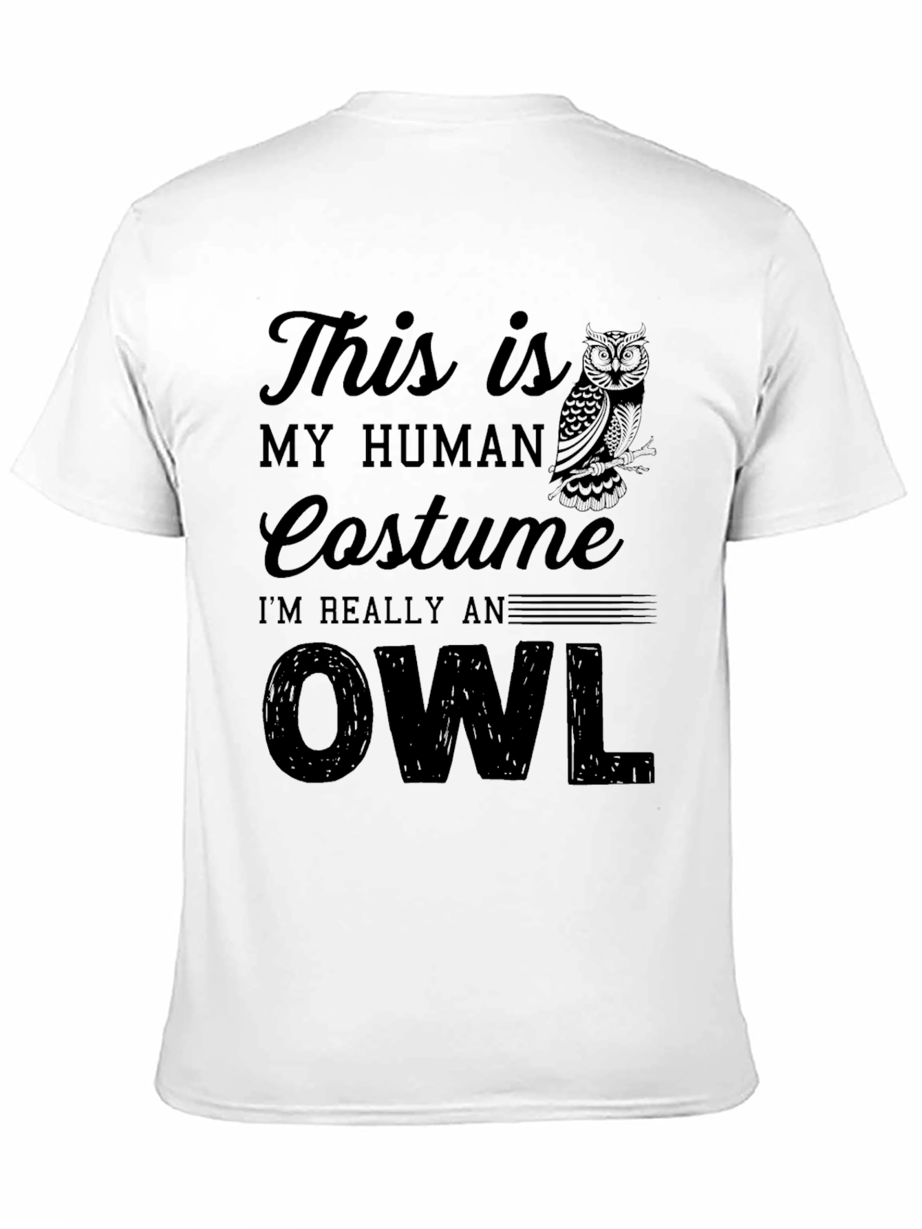 Human Costume Owl Graphic Novelty Tee