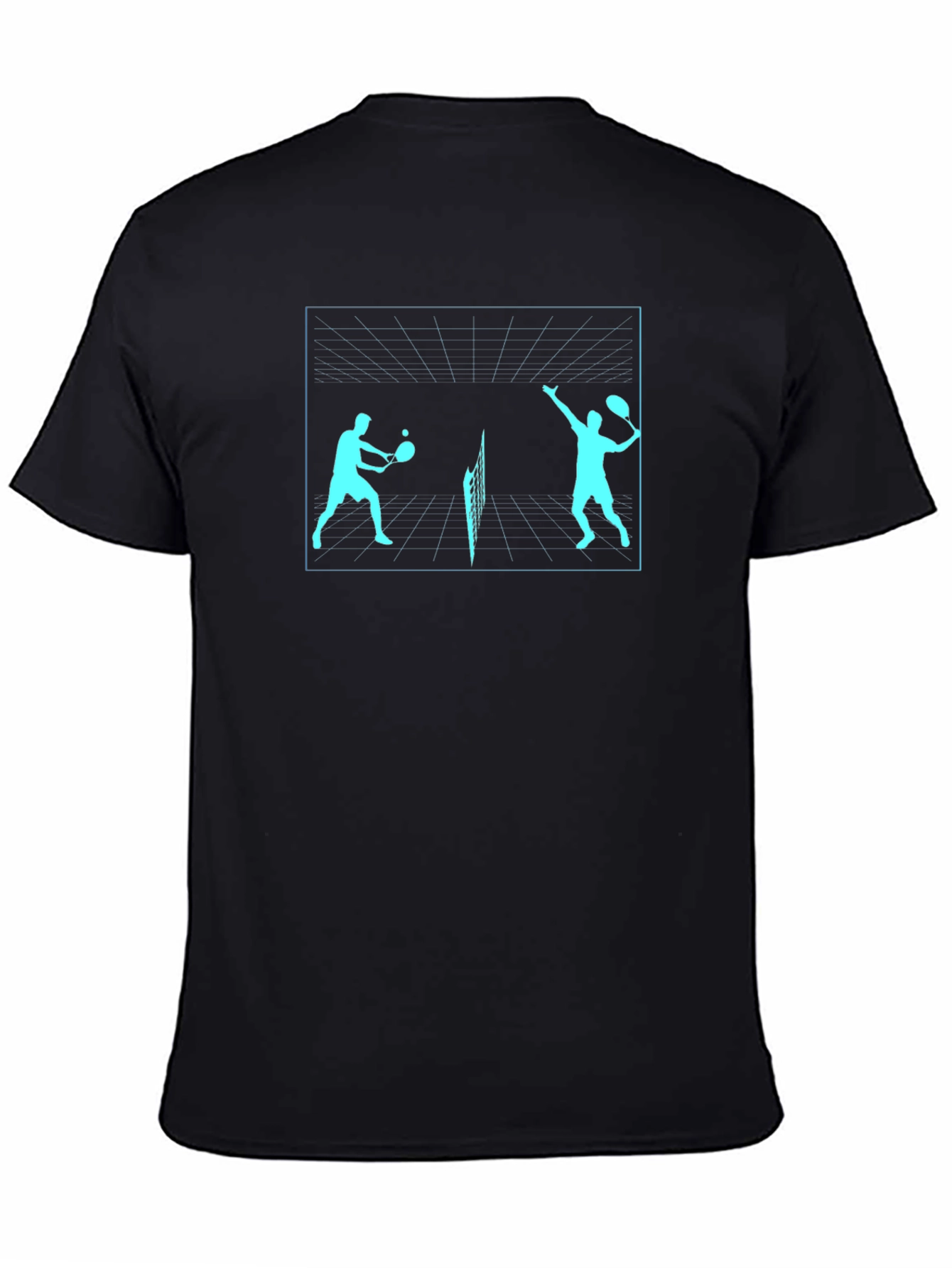 Tennis Players Graphic Tee - Black