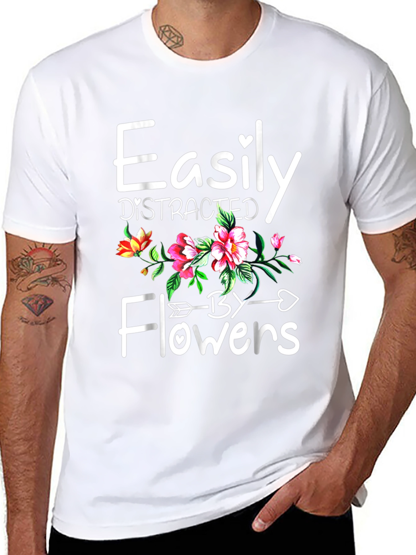 Easily Distracted by Flowers Graphic Tee