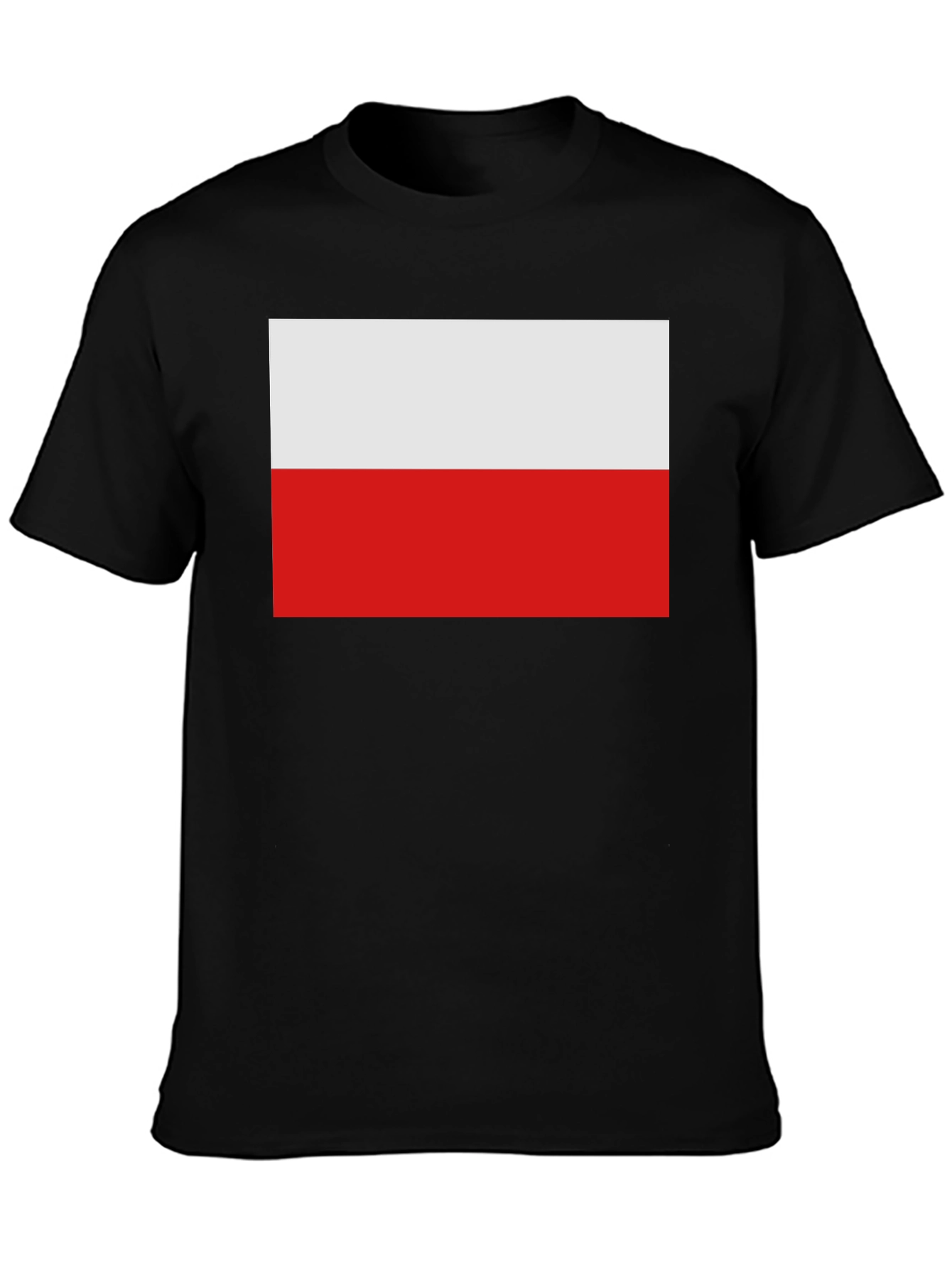 Poland Flag Graphic T-Shirt - Black Cotton Tee