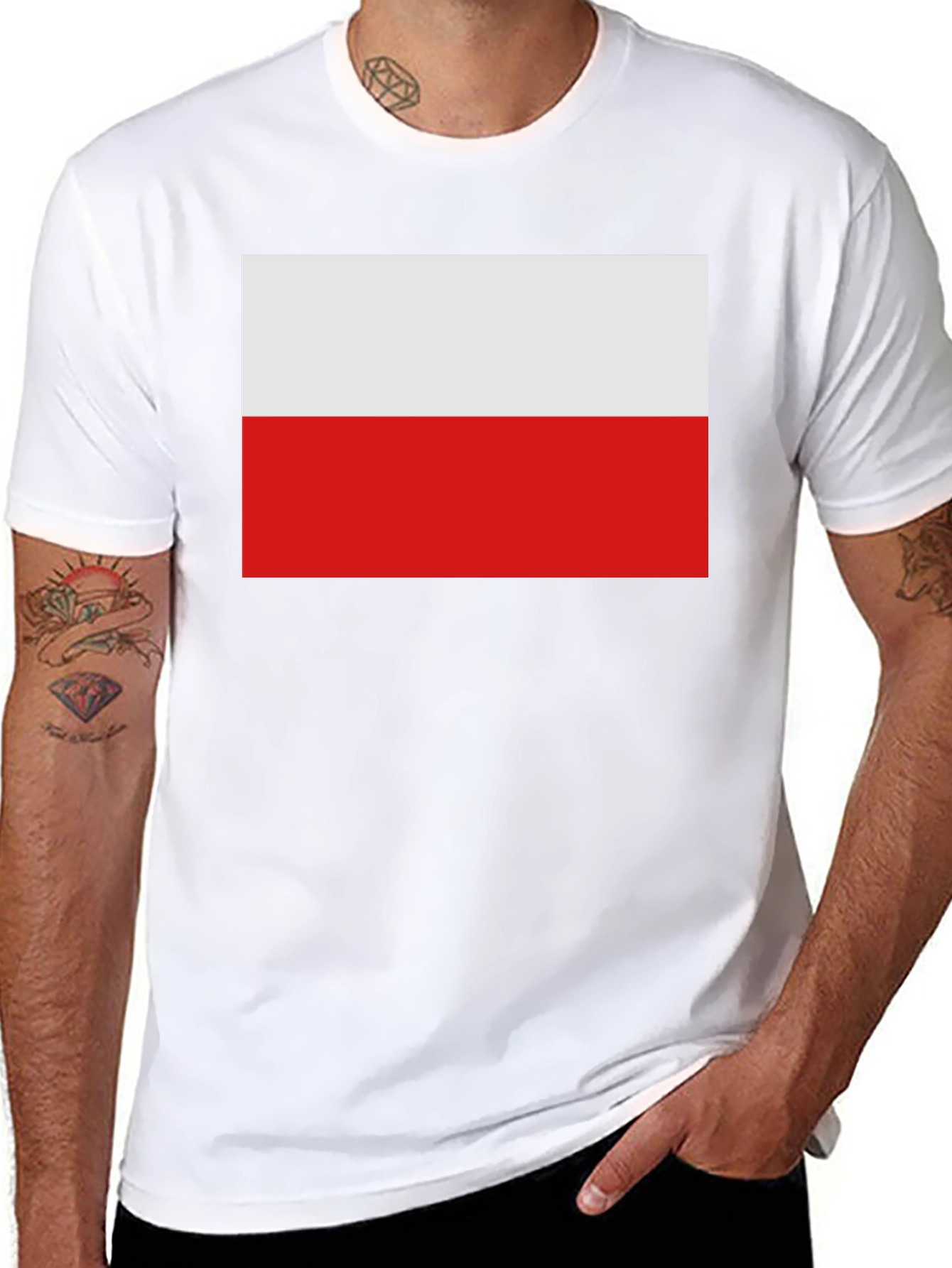 Poland Flag Graphic T-Shirt - Black Cotton Tee